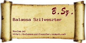 Balassa Szilveszter névjegykártya